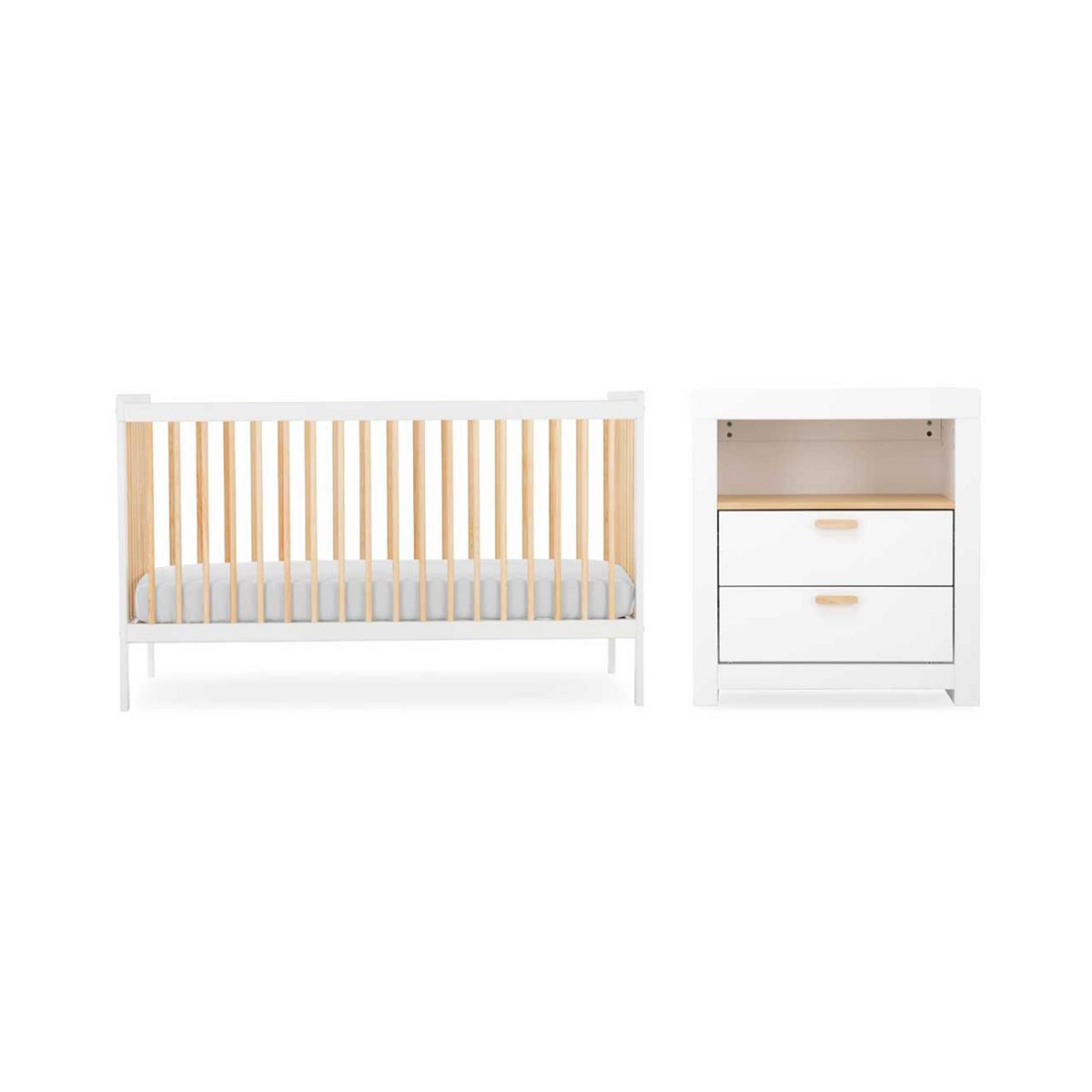 Cuddleco The Nola 2 Piece Nursery Furniture Set White Natural