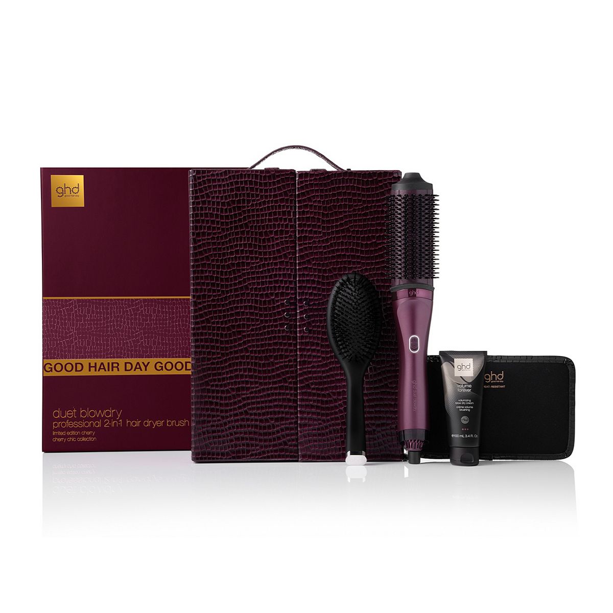 Ghd Duet Blowdry Hairdryer Brush Gift Set In Cherry Chic