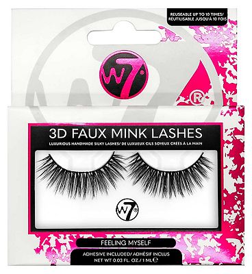 Click to view product details and reviews for W7 3d Faux Mink Feeling Myself False Lashes Pair And Lash Adhesive 1ml.