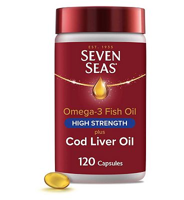 Click to view product details and reviews for Seven Seas Omega 3 Fish Oil High Strength Plus Cod Liver Oil Vitamin D 120 Capsules 4 Months Supply.