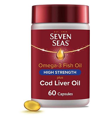 Click to view product details and reviews for Seven Seas Omega 3 Fish Oil High Strength Plus Cod Liver Oil Vitamin D 60 Capsules 2 Months Supply.