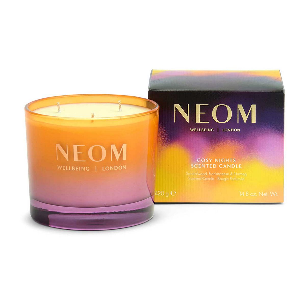 Neom Wellbeing Cosy Nights 3 Wick Candle 420G