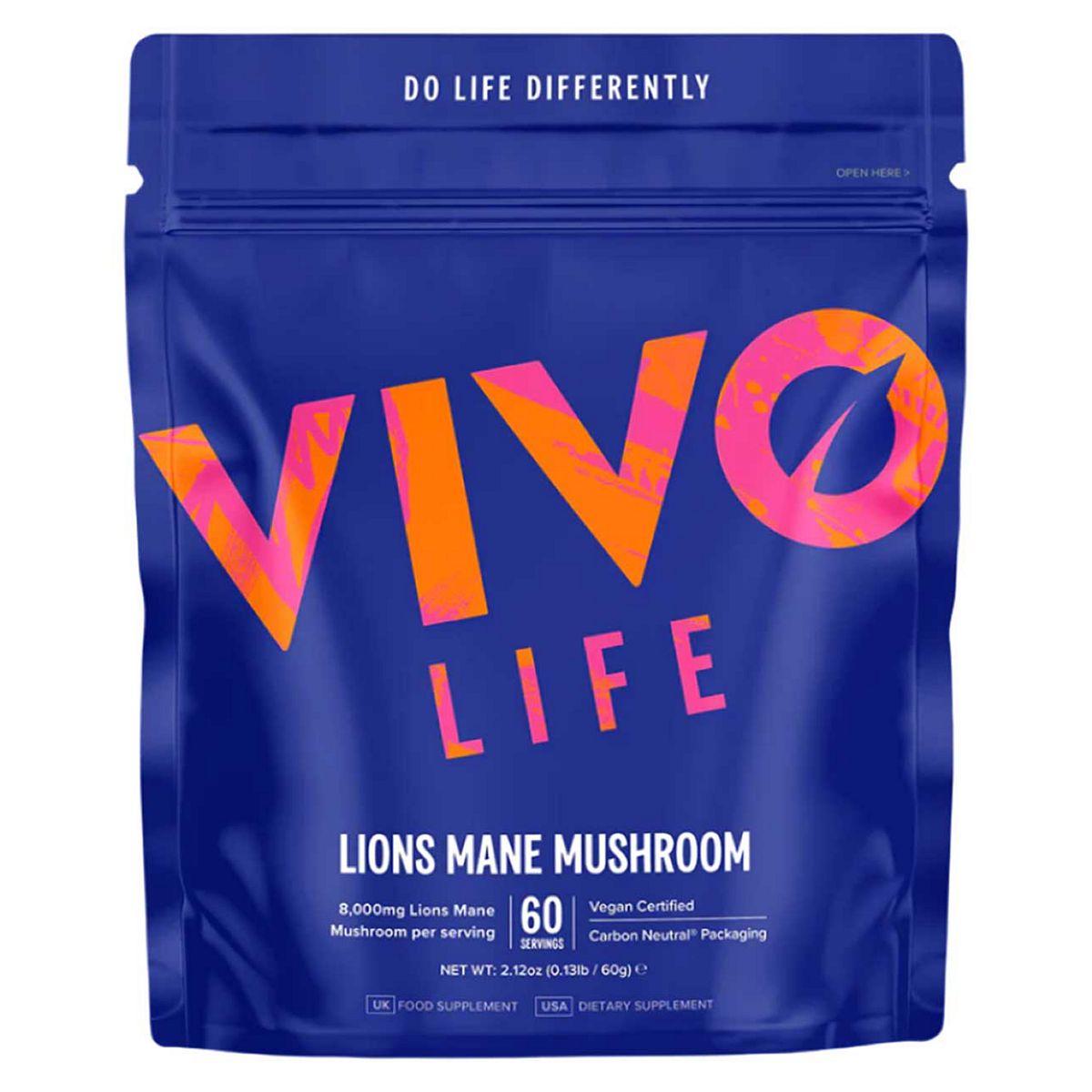 Vivo Life Lions Mane Mushroom Powder 8:1 Extract 60G