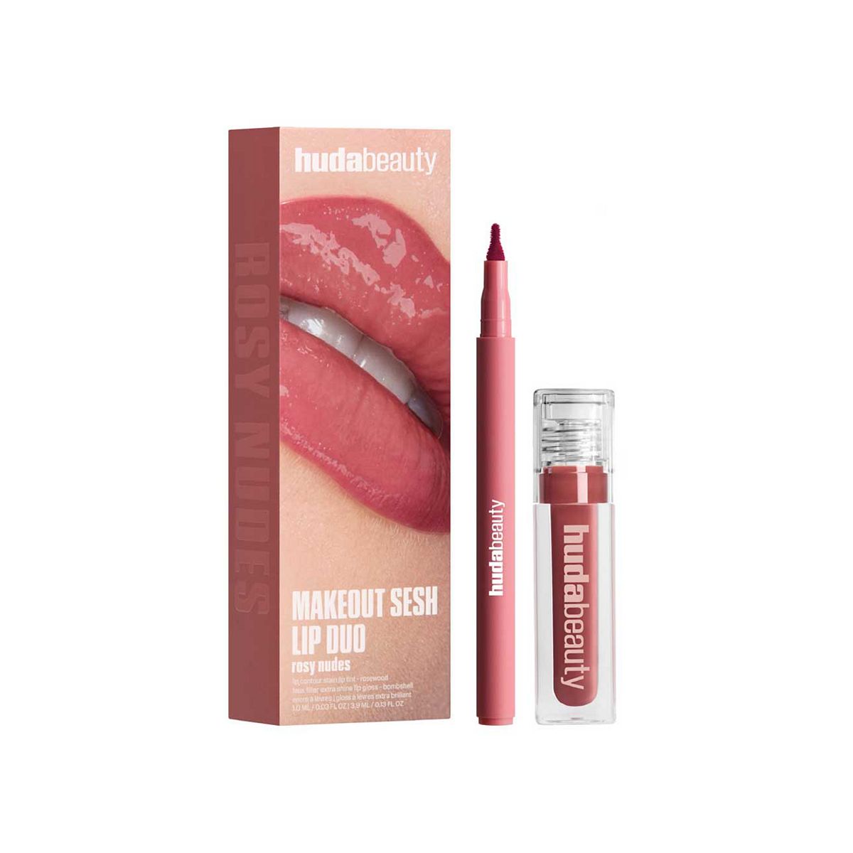 Huda Beauty Makeout Sesh Lip Duo Rosy Nudes