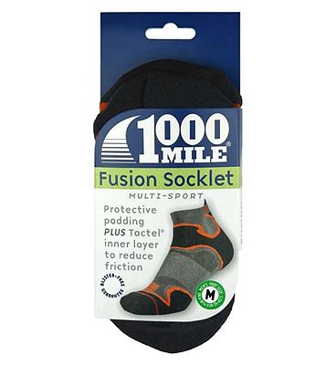 1000 Mile Fusion Running Socks Repreve Silver Orange - Large