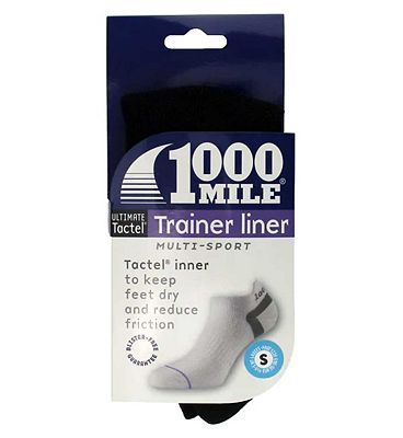 1000 Mile Ultimate Tactel Trainer Liner Double Layer Black Socks  -Large
