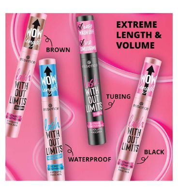 essence Lash Without Limits Waterproof Extreme Lengthening & Volume Mascara 03 Black Waterproof 13ml (7)