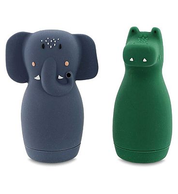 Trixie Bath Toy Squeezy Mrs Elephant & Mr Crocodile Set