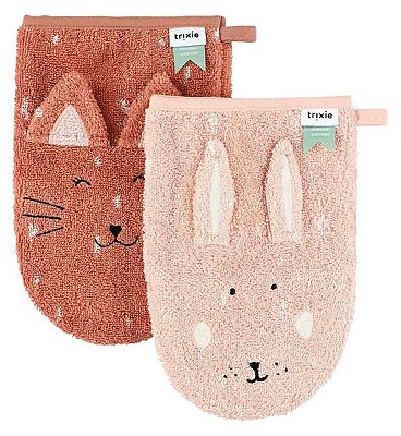 Trixie Washcloths 2 Pack Mrs Cat-Mrs Rabbit