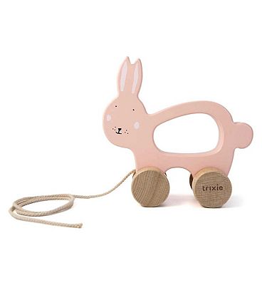 Trixie Wooden Pull Along Toy Mrs Rabbit