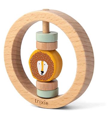 Trixie Wooden Round Rattle - Mr. Lion
