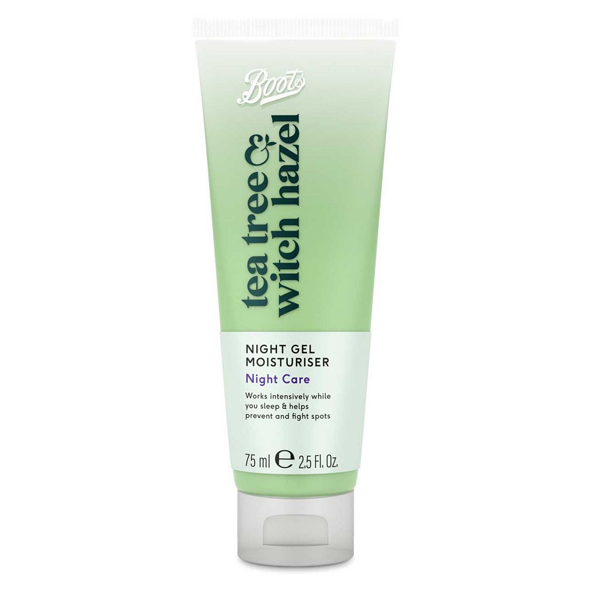 Boots Tea Tree And Witch Hazel Night Gel Moisturiser 75Ml