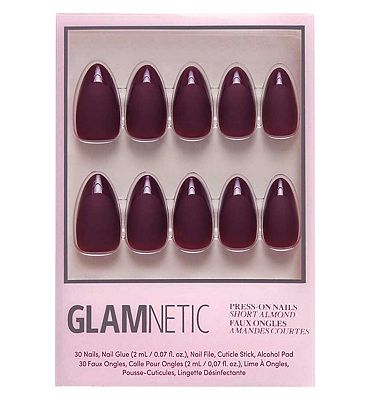 Click to view product details and reviews for Glamnetic Press On Nail Kit French Merlot 30s.