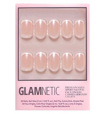 Click to view product details and reviews for Glamnetic Press On Nail Kit French Tip La Perle 30s.