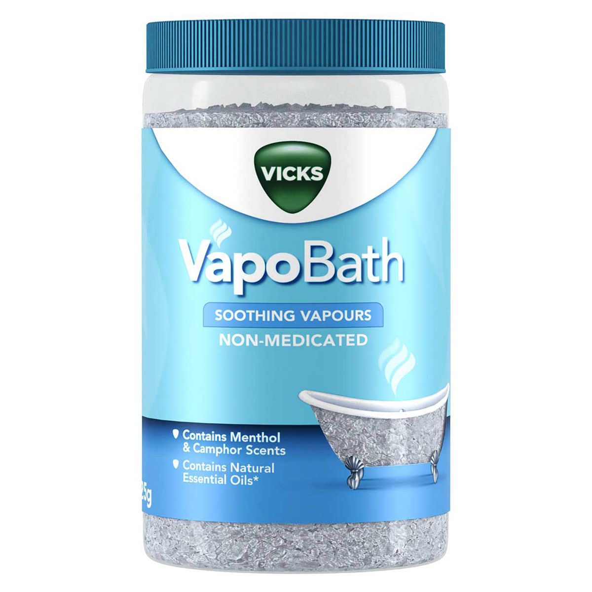 Vicks Vapo Bath – With Soothing Vapours Contains Natural Essential Oils Non Medicated - 425G