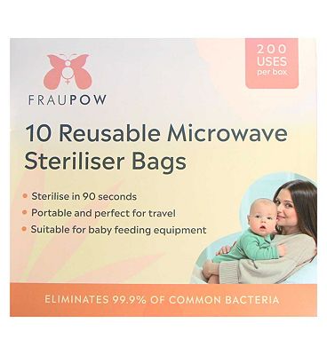 Fraupow Steam Clean Microwave Steriliser Bags - Pack of 10