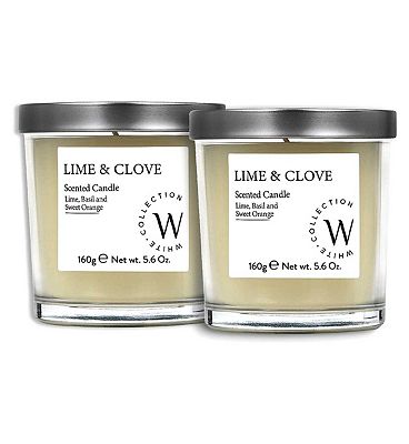 The White Collection Lime & Clove Candle Duo