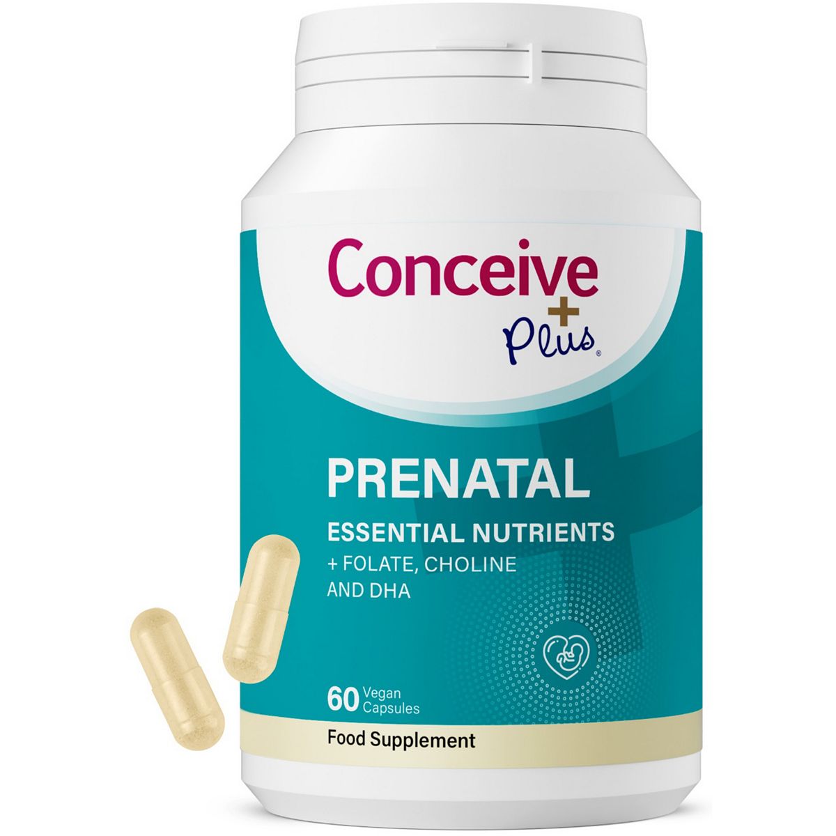 Conceive Plus Prenatal, Folate Choline & Dha During Pregnancy, 60 Capsules