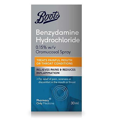 Click to view product details and reviews for Boots Benzydamine Hydrochloride 015 W V Oromucosal Spray 30ml.