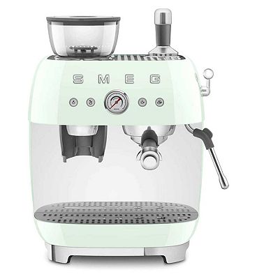 Smeg Espresso Coffee Machine With Grinder in Pastel Green