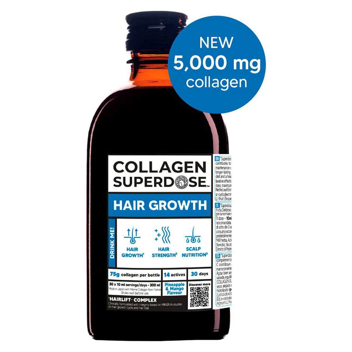 Gold Collagen Superdose Hair Growth Liquid Supplement 300Ml