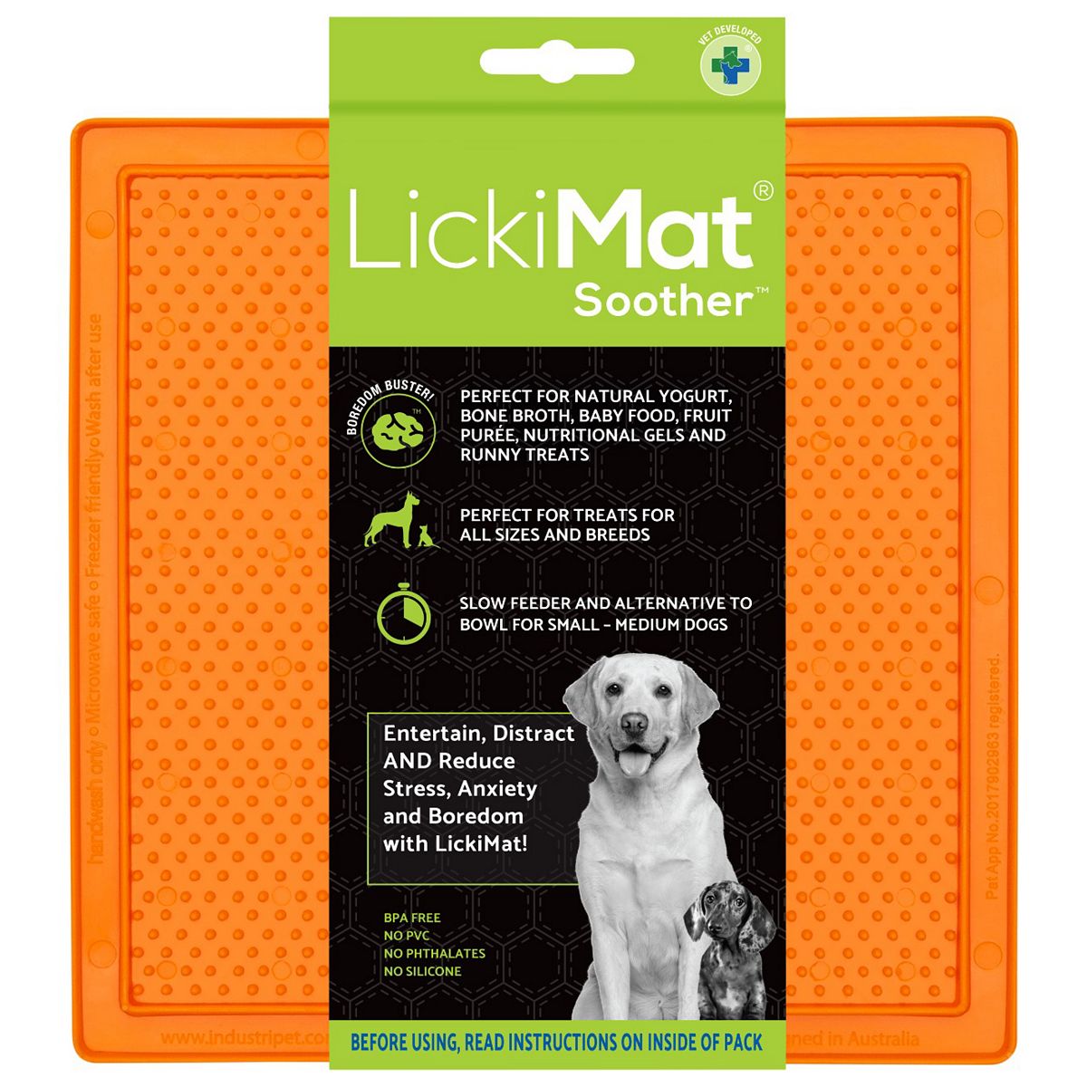 Lickimat Soother Dog 20Cm. Slow Feeder/Anxiety Reducer Suitable For Wet/Liquid Food/Treats.
