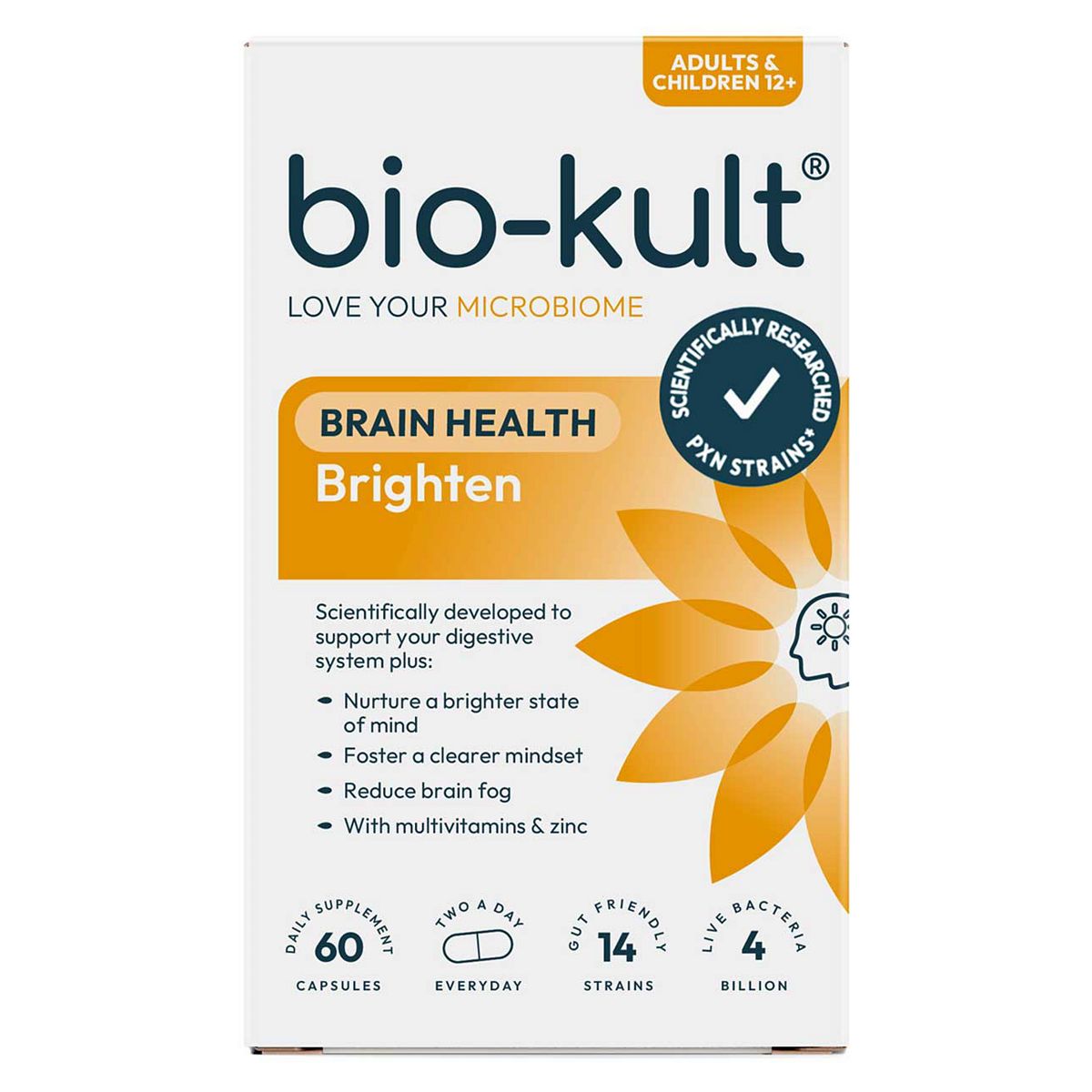Bio Kult Bio-Kult Brighten Brain And Gut Health Supplement With Multivitamins Zinc Capsules 60S