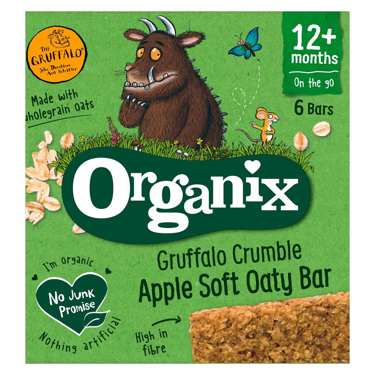 Organix Gruffalo Crumble Apple Soft Oaty Bars 12+ Months 23G 6S