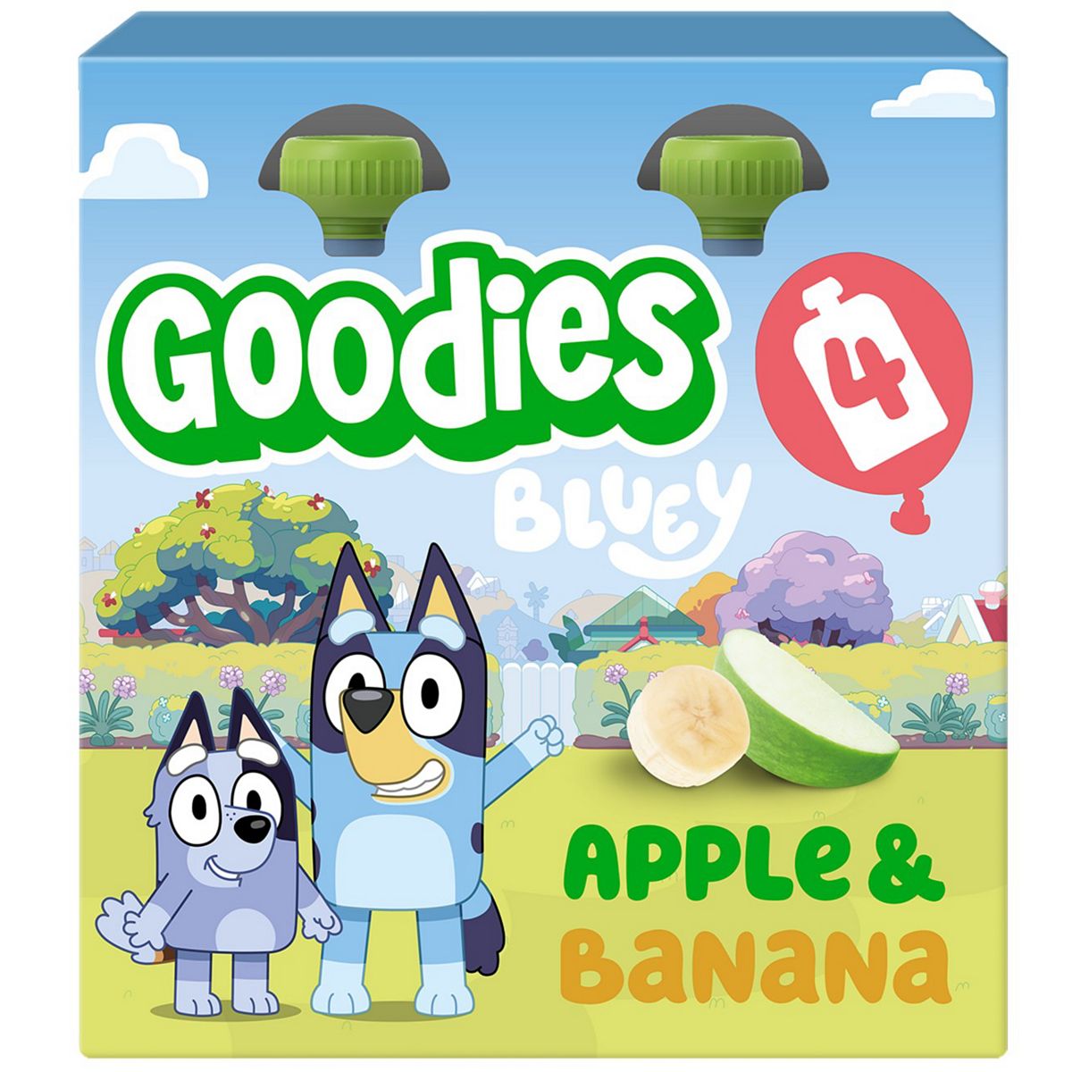 Organix Goodies Bluey Apple & Banana Pouch Kids Snack 4X100g