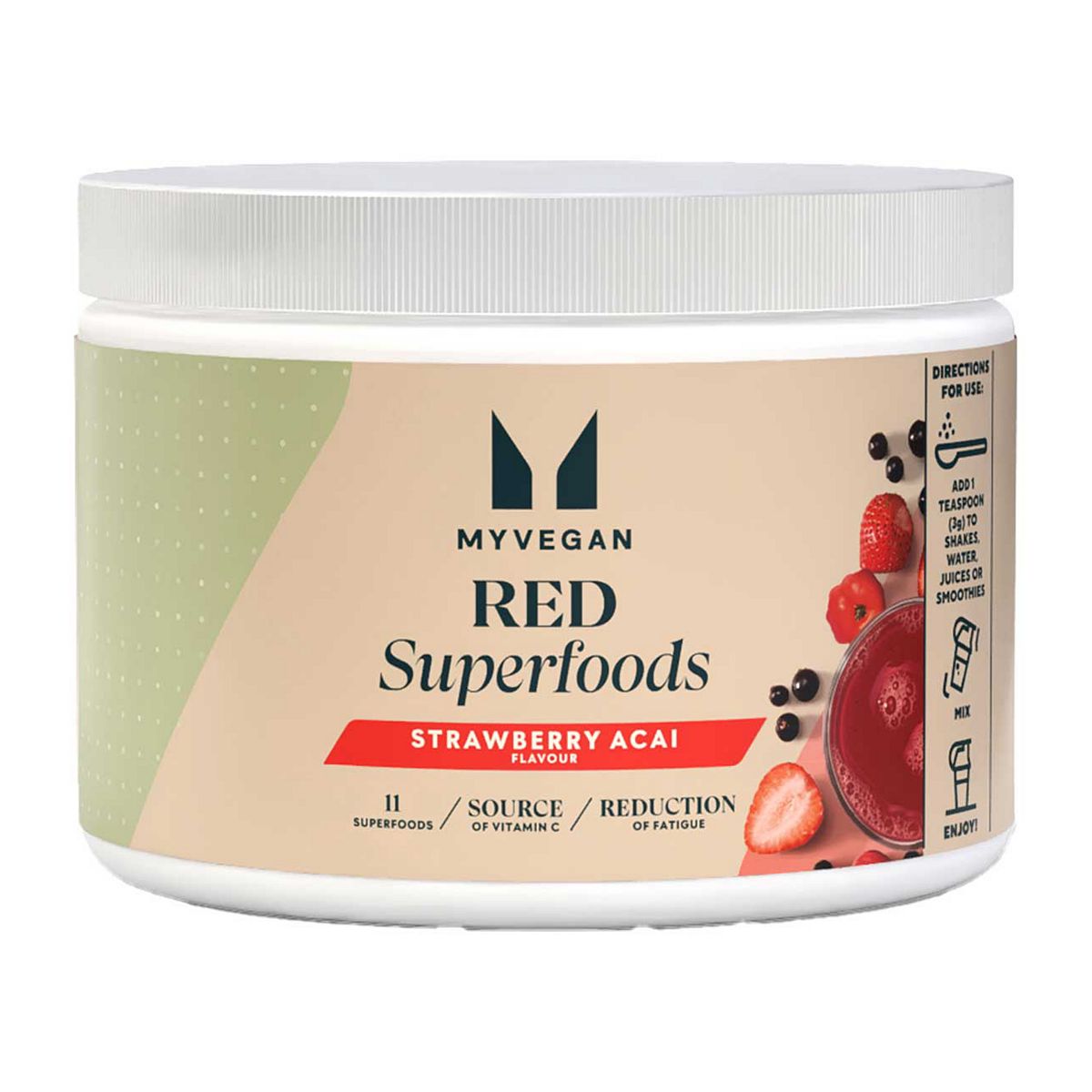 Myprotein Myvitamins Red Superfoods Powder Blend Strawberry And Acai 150G