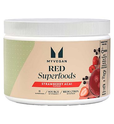 Click to view product details and reviews for Myprotein Myvegan Red Superfoods Powder Blend Strawberry And Acai 150g.
