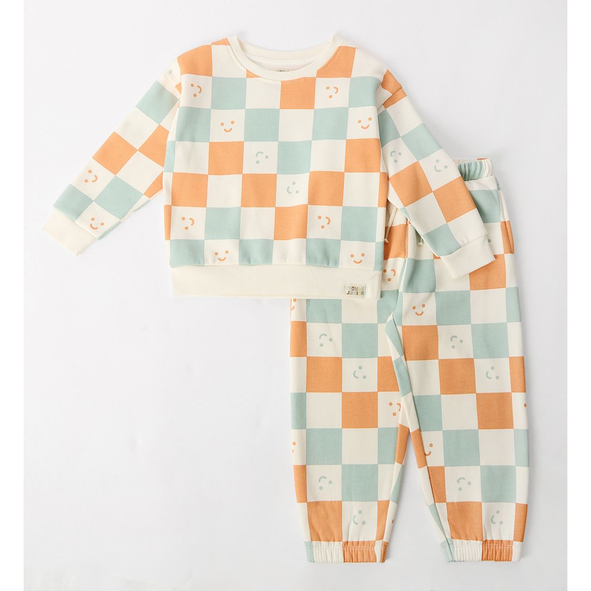 Maybe Junior Loop-Back Checkerboard Sweat Set 1.5-2 Years, 1.5 - 2 Years Multicolor