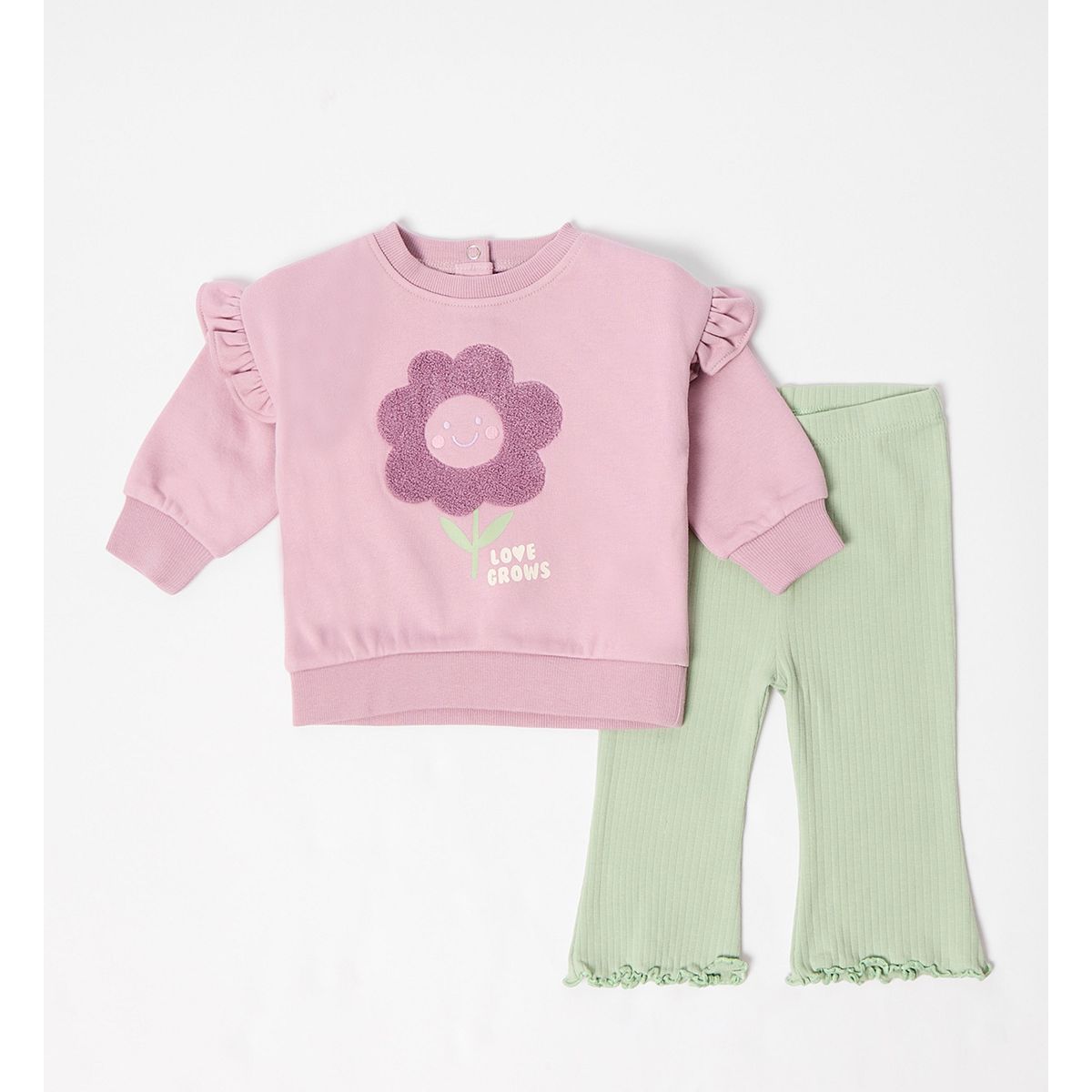 Maybe Baby Love Grows Sweat & Flared Legging Set 18-24 Months, 18 - 24 Months Multicolor