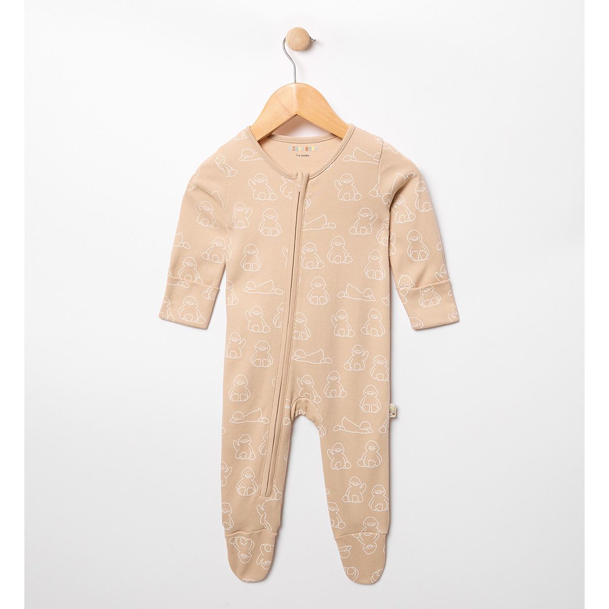 Maybe Baby Brown Zip-Up Sleepsuit Up To 7.5 Lbs Multicolor