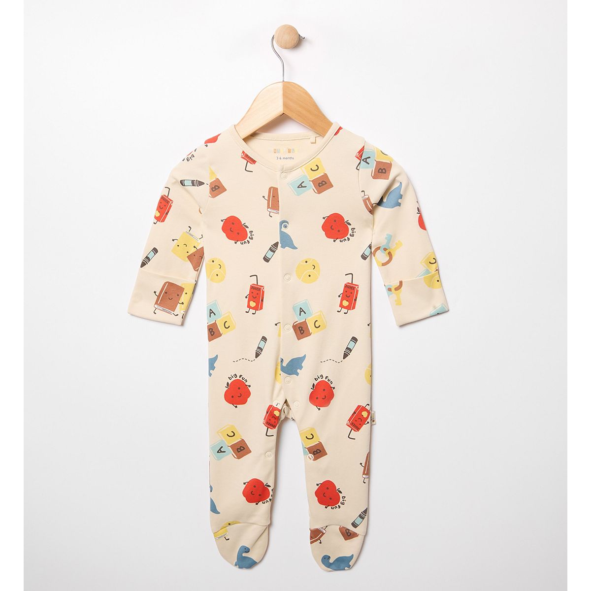 Maybe Baby Fun Print Cream Sleepsuit Multicolor