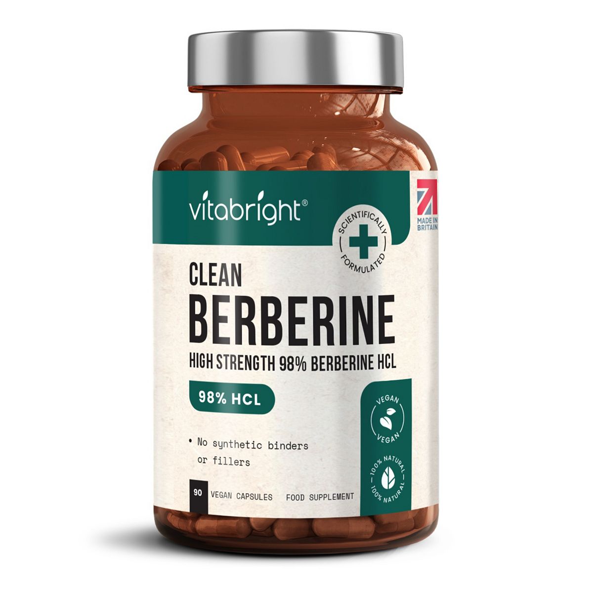 VitaBright Berberine Hcl Capsules 1-3 Month Supply 90S