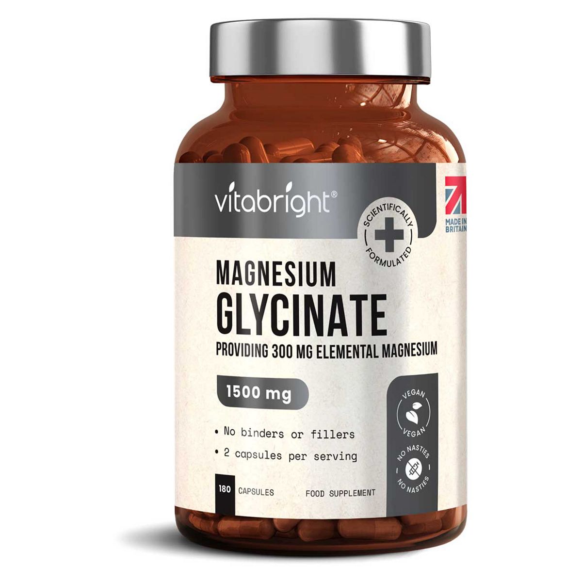 Vitabright Magnesium Glycinate Capsules 3 Month Supply 180S