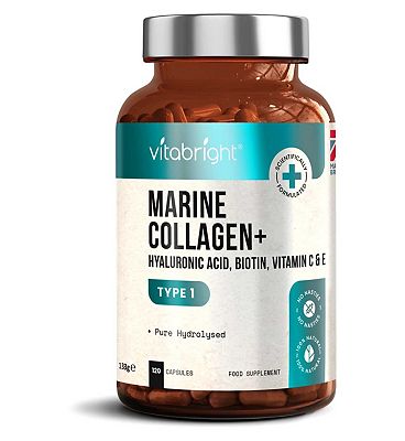 Vitabright Marine Collagen Skin, Hair & Nails Complex - 120 Capsules (1-2 Month Supply)