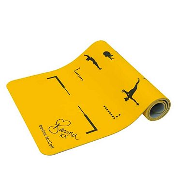 Davina Mccall Yoga Mat Yellow With Printed Yoga Poses