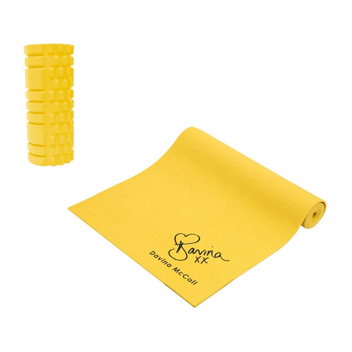 Davina Mccall Yoga Mat & Foam Roller Set Yellow