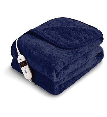 Silentnight Luxury Heated Throw - 9 Heat Settings Navy