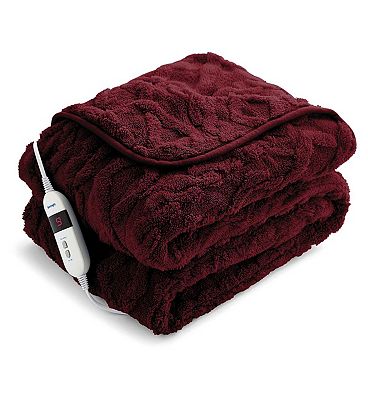 Silentnight Luxury Super Cosy Heated Throw 9 Heat Settings Winter Berry
