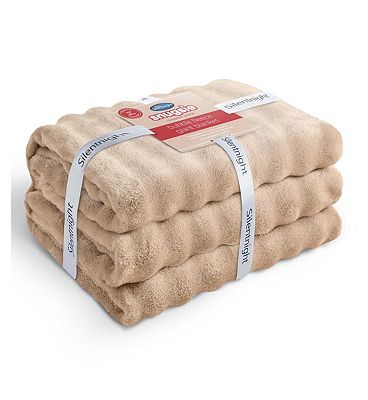 Silentnight Snugsie Bubble Fleece Blanket Natural