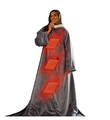 Silentnight Snugsie Wearable Heated Throw Usb Powered Grey
