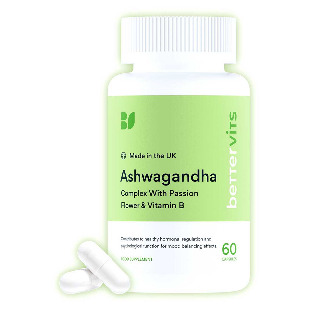 Bettervits Ksm-66 Ashwagandha Complex Capsules With Passion Flower And Vitamin B6 - 60