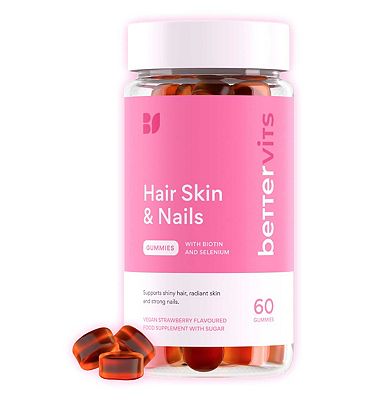 Click to view product details and reviews for Bettervits Hair Skin And Nails Gummies With Biotin And Selenium 60 Gummies.