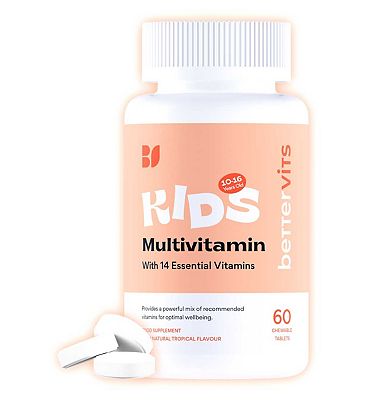 Click to view product details and reviews for Bettervits Kids Multivitamin Chewable Tropical Flavoured Tablets 14 Essential Nutrients 60 Tablets.