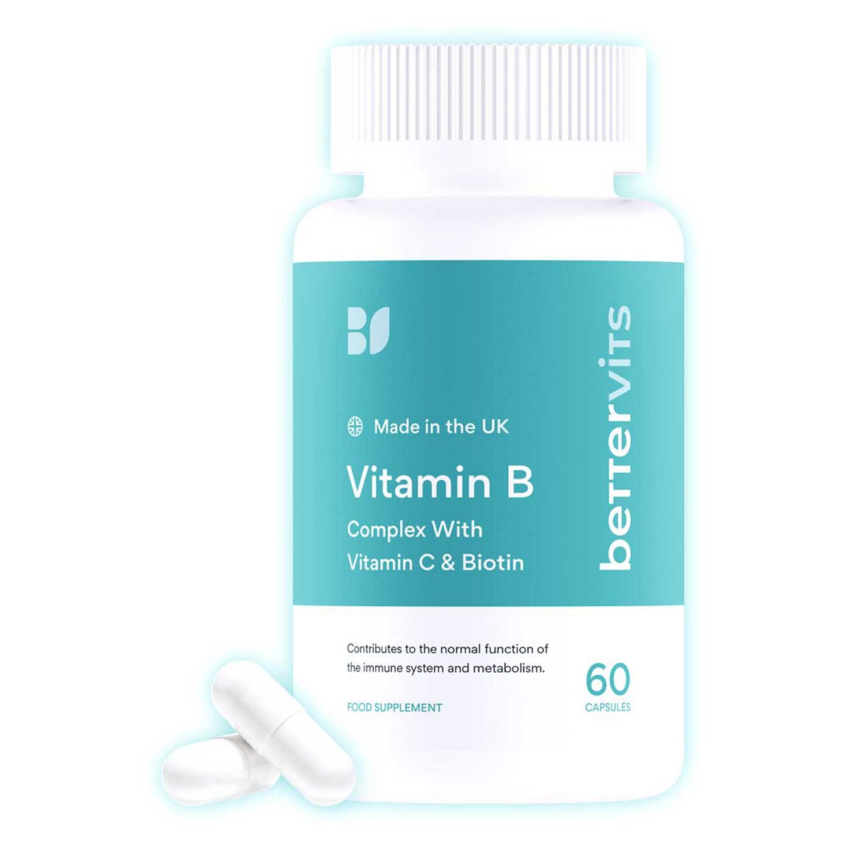 Bettervits Vitamin B Complex Capsules With C And Biotin - 60