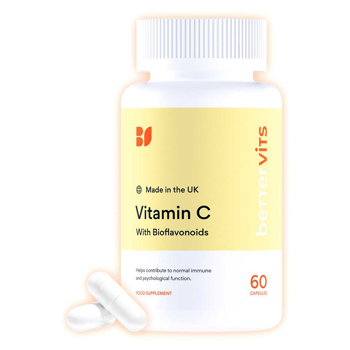 Bettervits Natural Vitamin C Capsules With Bioflavonoids - 60