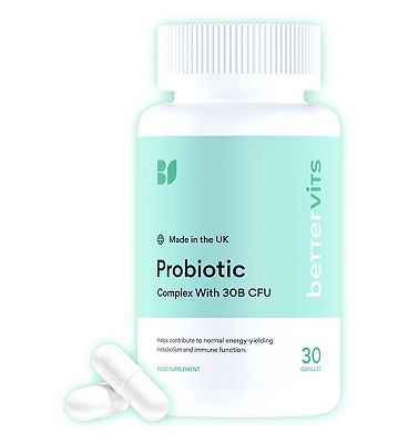 Bettervits Probiotic Complex. 30B CFU, 10 Strains and Prebiotic - 30 Capsules